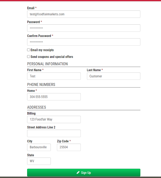Sign Up